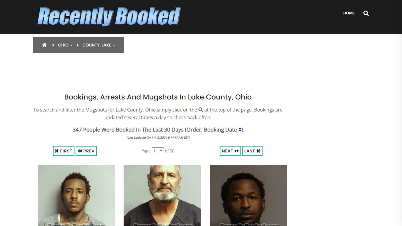 Bookings, Arrests and Mugshots in Lake County, Ohio - Recently Booked