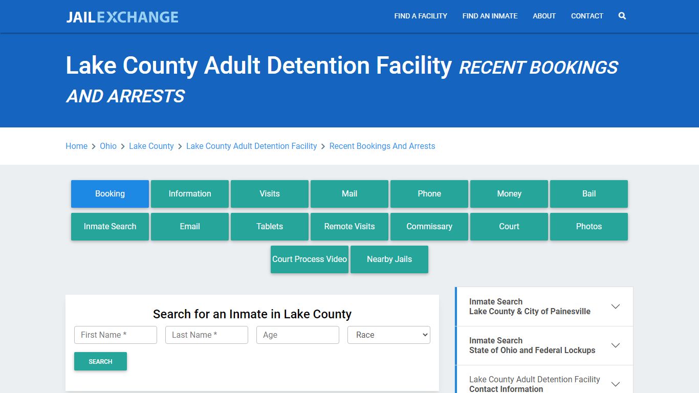 Lake County Adult Detention Facility OH Recent Arrests and Bookings