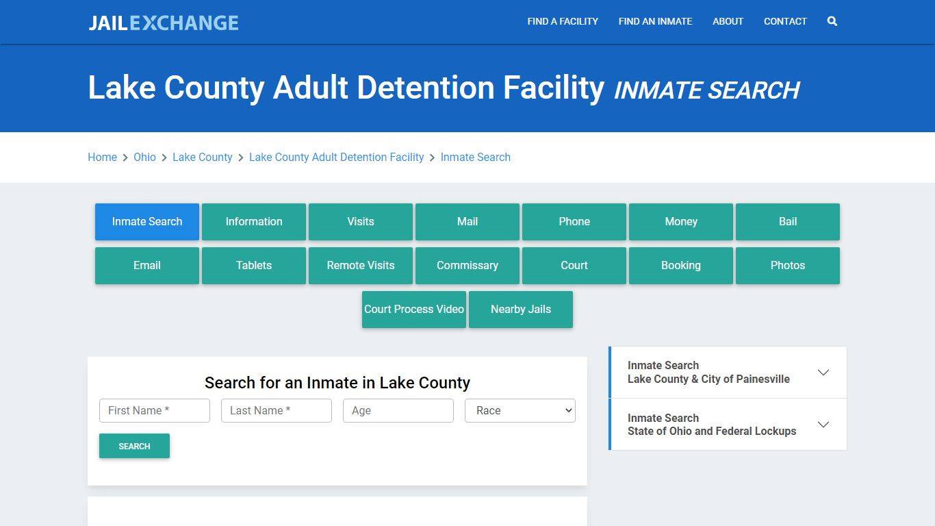 Lake County Adult Detention Facility Inmate Search - Jail Exchange